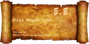 Biel Begónia névjegykártya